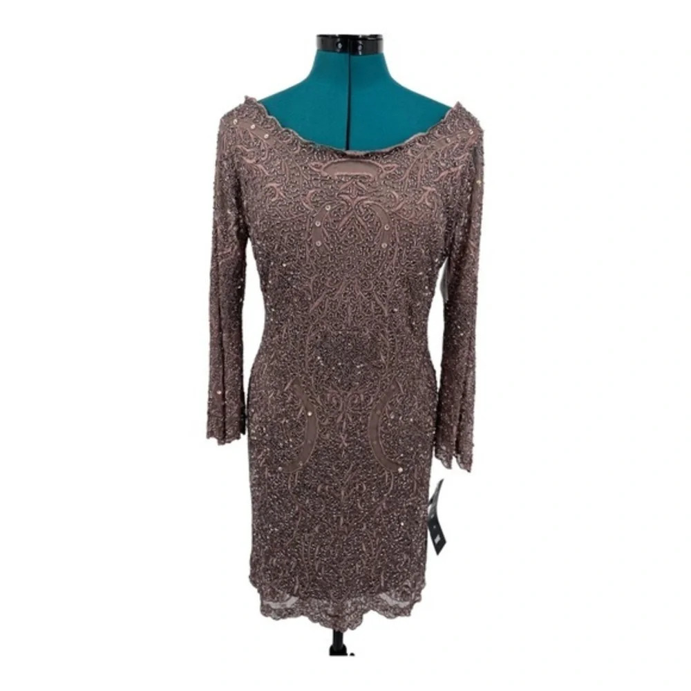 PISARRO NIGHTS Embellished‎ Beaded Bodycon Mini Dress